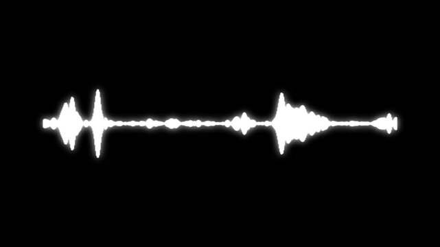 Minimalist white audio spectrum bars on black 4k background, abstract digital equalizer lines loop seamlessly, high quality music visualizer, sound wave animation, motion graphics display.