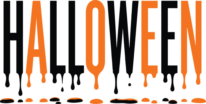Halloween typography with dripping melt effect