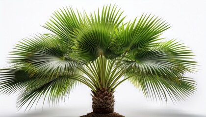 Obraz premium A Lush Multistemmed Palm Tree With Vibrant Green Feathery Fronds Isolated On White Background