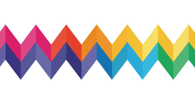 Colorful zig zag pattern design element.
