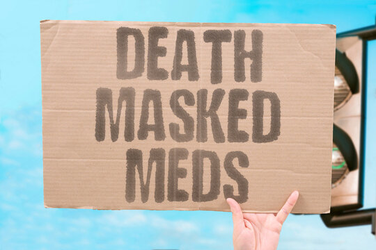 "Death masked meds" Lethal substances disguised as legitimate drugs. MASKED. LEGITIMATE. DECEPTIVE. TRAGEDY. COUNTERFEIT.