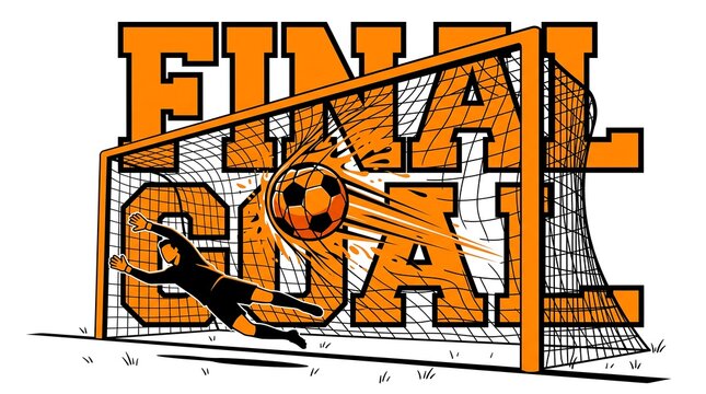 Illustration of soccer goalkeeper diving to block final goal isolated on white background football 2026, And, Football 2026, World Cup 2026, World Cup, FIFA World Cup 2026, Football final 2026