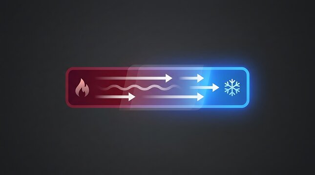 Conceptual illustration of heat transfer and cooling