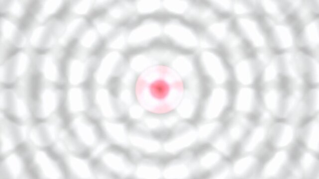 Abstract patterns of a red circle in the centre create waves and movements with dynamic visual experience