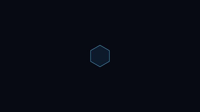 Minimalist hud hexagon loading animation with digital data interface