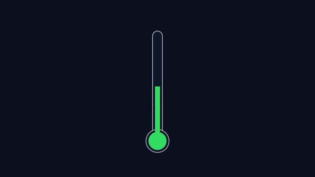Minimalist thermometer loading bar animation rising temperature progress indicator
