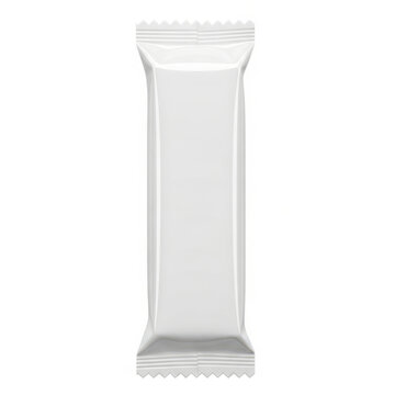Blank white snack bar wrapper mockup for cereal bar or candy bar food packaging design template for branding