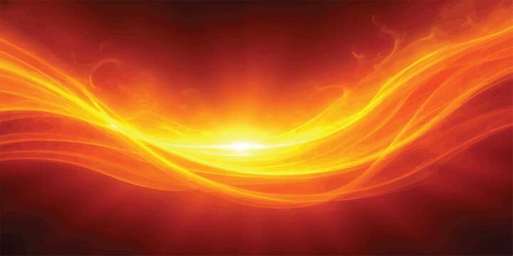 Glowing golden light waves with radiant center burst and soft textures abstract background artistic illustration intensity wallpaper electric