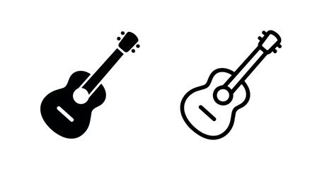Fototapeta premium Guitar icon set. Musical instrument and music performance symbol. Acoustic or electric illustration.