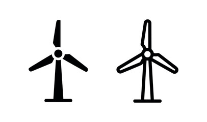 Plakat Wind Turbine and Windmill Icon Set. Renewable Energy, Green Power, and Sustainable Environment Symbol.