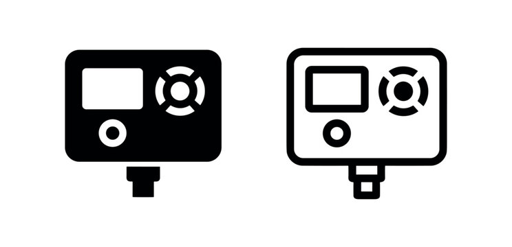 Action camera icon, adventure and sports recording device