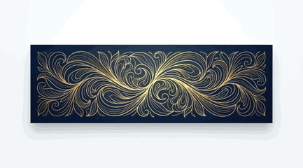 Luxury golden floral ornament on dark blue background © Saharia