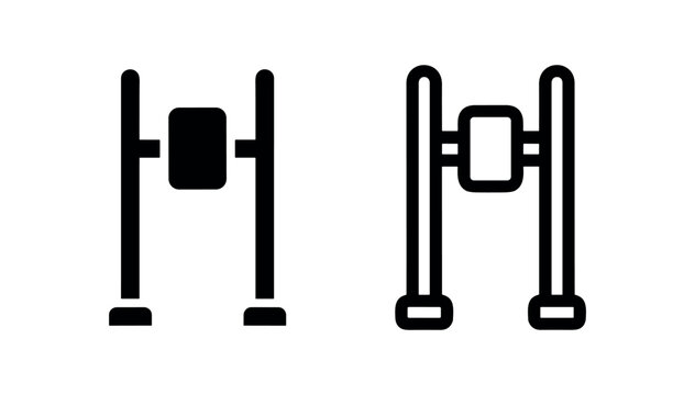 Dip station icon set, symbolizing parallel bars, calisthenics, or strength training.