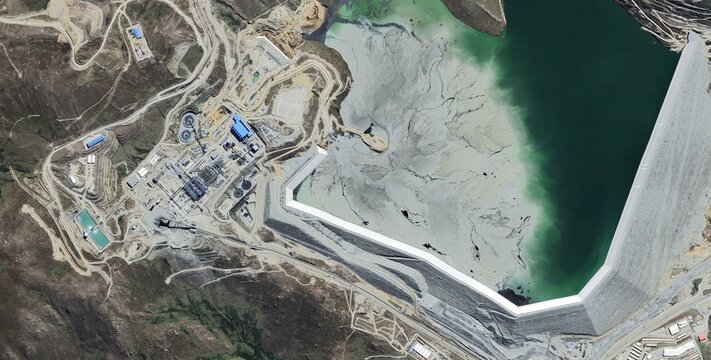 Las Bambas Tailings Dam Satellite View, Peru