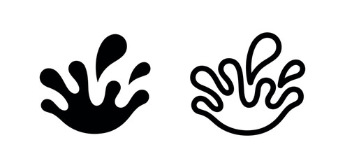 Fototapeta premium Water splash icon. Liquid splatter or wave effect symbol.