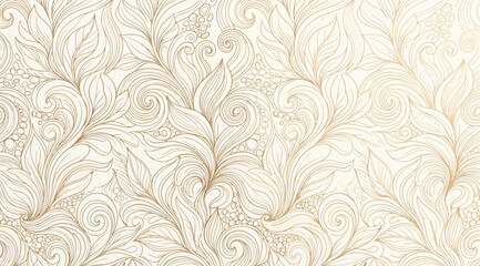 Intricate golden leaf and vine pattern background © Saharia