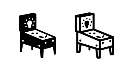 Pinball machine icon. Classic arcade game symbol. Retro gaming entertainment graphic. © liubomir118809