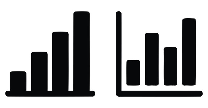Bar graph silhouette on a white background a simple visual representation of data chart