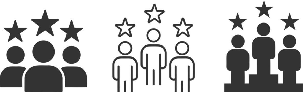 Rating system with stars and people icons, feedback