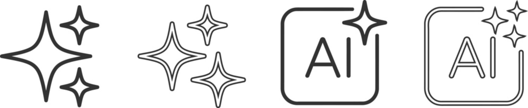 Ai and star icons, vector illustration