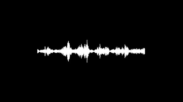 Dynamic audio waveform spectrum overlay, colorful music equalizer rhythm animation on dark background, electronic sound waves frequency signal meter for audio promotion, abstract loop 4k video