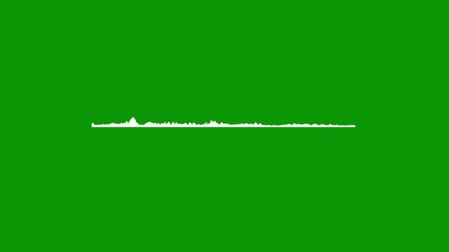 Futuristic audio spectrum visualizer with vibrant blue and purple glow, energetic music sound waves animation on green background, digital frequency equalizer rhythm meter overlay video 4k