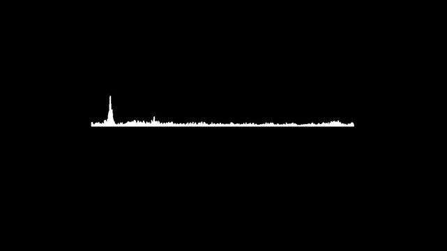 Glowing neon audio spectrum visualizer animation, vibrant sound wave frequency bars on black background, energetic music equalizer rhythm overlay for digital video production, 4k video