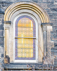 Naklejka premium Colonial window in heritage building, Toronto, Canada