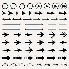 Plakat Diverse black arrow icons collection vector elements