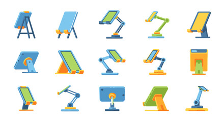 Collection of wireless charging pad icons for smartphones and mobile devices. © Pratama