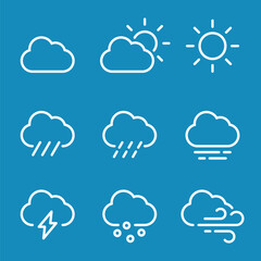 Obraz premium Weather icons outline collection vector
