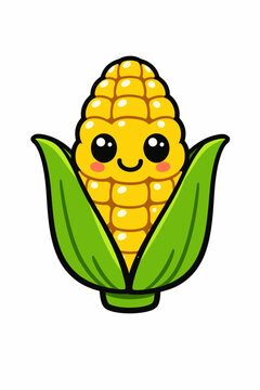 Mazorca de ma&iacute;z sonriente