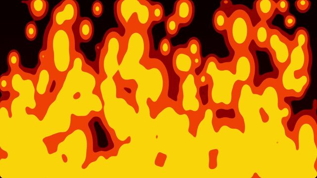 Retro 8-Bit Pixelated Fire Animation