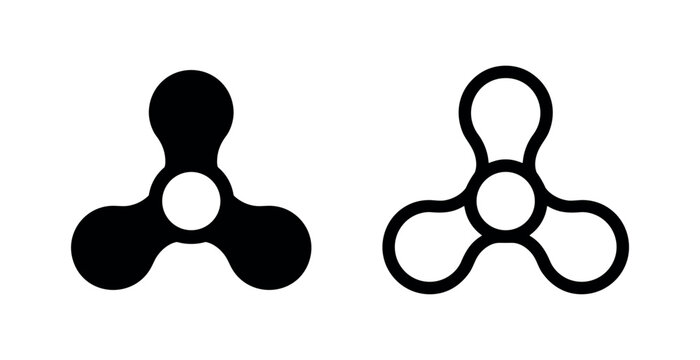 Fidget Spinner Toy Icon - Stress Relief and Anxiety Reducing Gadget Vector Illustration