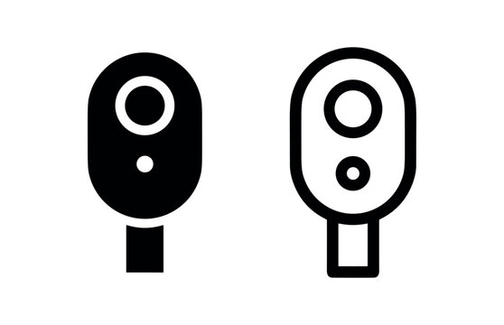 Parking Sensor Icon - Car Proximity Detector Glyph and Outline Vector