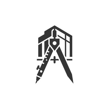 Drafting compass with pencil and ruler.