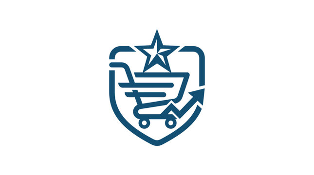Shopping cart icon with star.