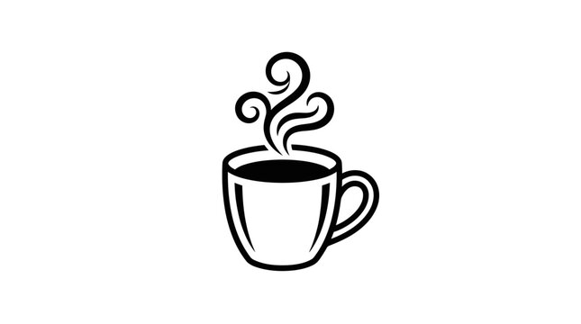 Steaming hot coffee cup icon.
