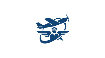 Airplane Pilot Aviation Logo Design. © almeera