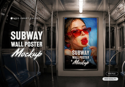 Subway Wall Poster Mockup