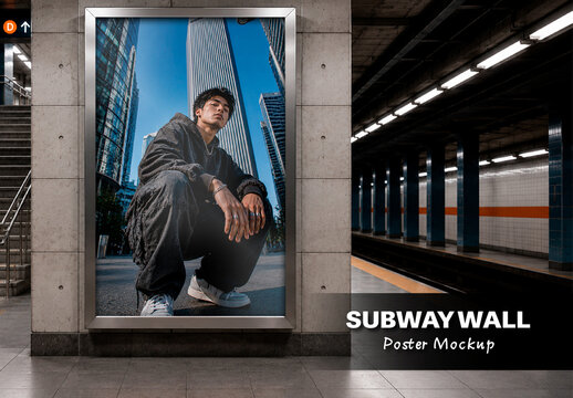 Subway Wall Poster Mockup