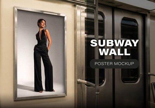 Subway Wall Poster Mockup