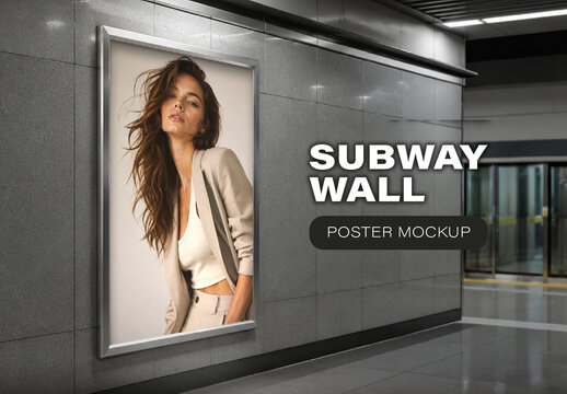 Subway Wall Poster Mockup