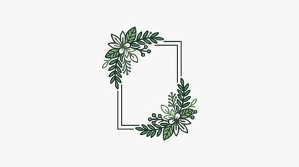 Minimalist line art illustration of a eucalyptus plant. © Reda