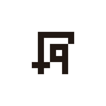 Letter f and q square geometric symbol simple logo vector