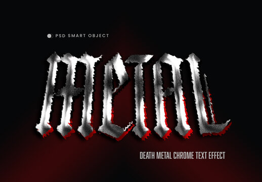 Death Metal Chrome Text Effect