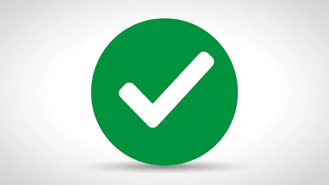 Simple animation of a green circle transforming into a white checkmark icon for successful completion
