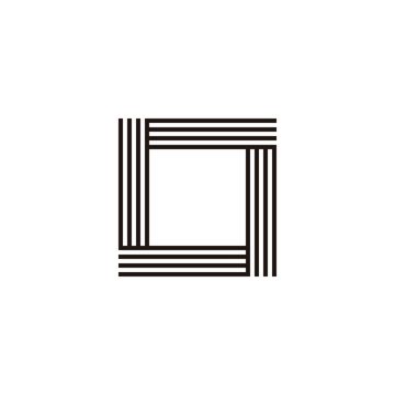 Figure or Frame, lines connect, geometric symbol simple logo vector