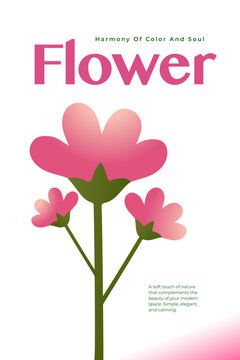 Floral Poster Design with Pink Blossoms and Harmony