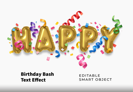 Birthday Bash Text Effect